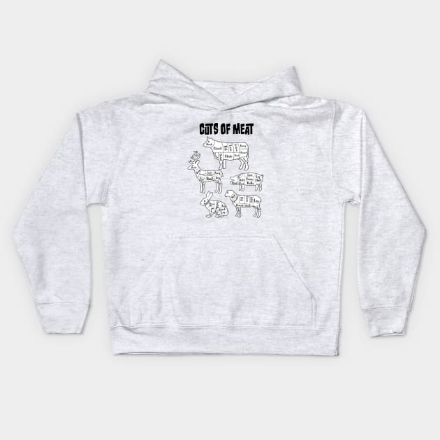 CUTS OF MEAT Kids Hoodie by The Jung Ones